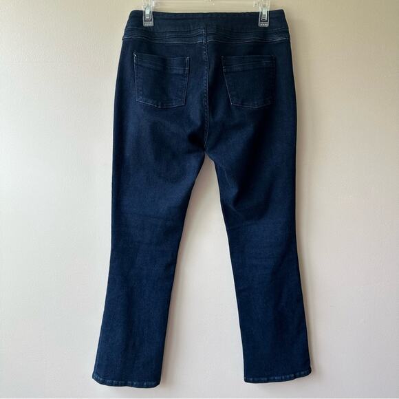 Soft Surroundings Jeans Straight Leg Pull On Dark Wash Denim PS Petite Comfort - Picture 4 of 12